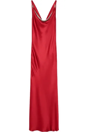 VERSACE Slip-satin-kjole i mesh