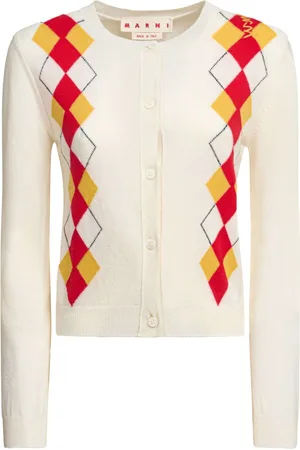 Marni Cardigan med krave og diamantmønster
