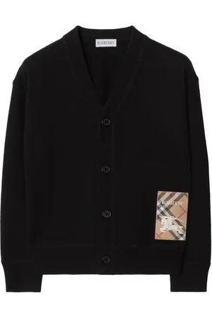 Burberry Cardigan i uld med logomærke