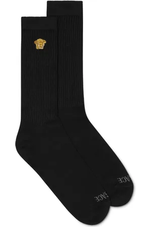 VERSACE Ribbede strømper med Medusa-broderi