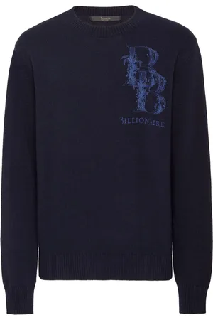 BILLIONAIRE Trøje med broderet logo og rund hals