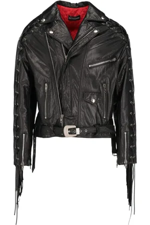 Balenciaga 2010 bikerjakke med frynser