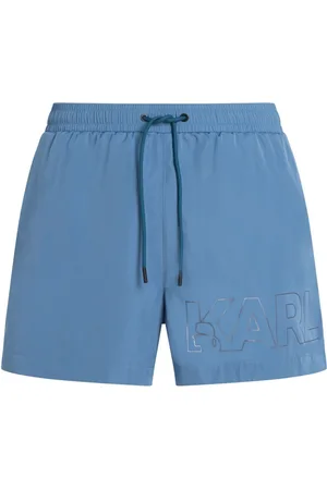 Karl Lagerfeld Metalliske badeshorts med logotryk