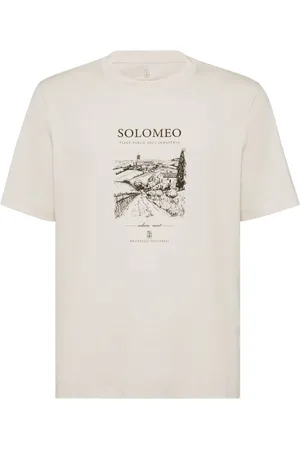 Brunello Cucinelli T-shirt med grafisk Solomeo-tryk