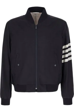 Thom Browne Marineblå blouson-jakke med 4-Bar-detalje