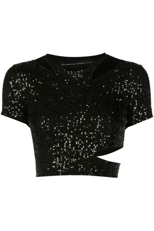 Gloria Coelho Cropped top med pailletudsmykning