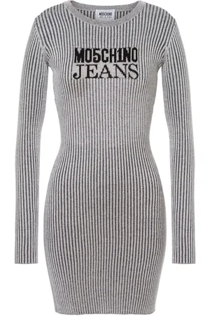 Moschino Lang stribet kjole med udskæringsdetalje