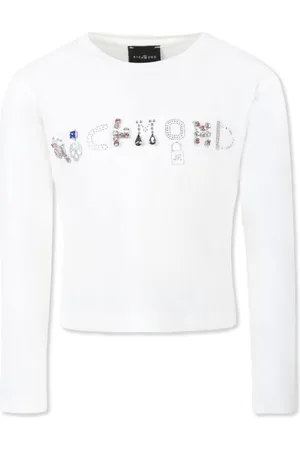 John Richmond T-shirt med logoudsmykning
