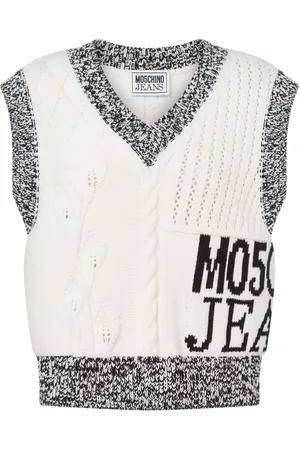 Moschino Intarsia-strikket top med logo