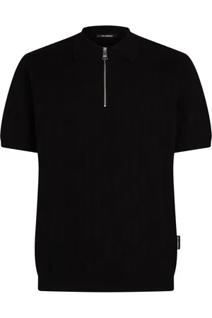 Karl Lagerfeld Polo med monogram og lynlås