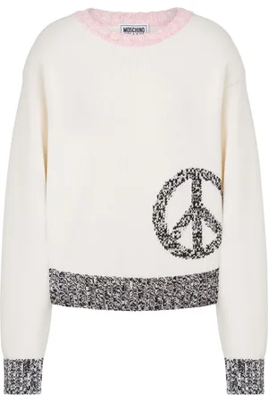 Moschino Intarsiastrikket Peace trøje