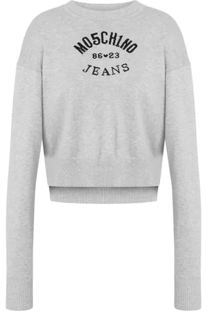 Moschino Intarsiastrikket trøje med logo