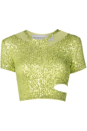 Gloria Coelho Cropped top med pailletudsmykning