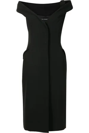 Gloria Coelho Mellemlang kjole med off-shoulder-snit