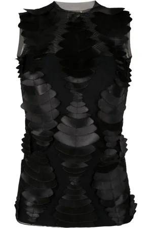 Gloria Coelho Tanktop i tyl med 3D-detalje