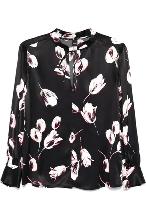 HUGO BOSS Bluse med blomstertryk