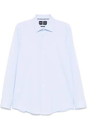 HUGO BOSS Polo i silke med jacquard-mønster