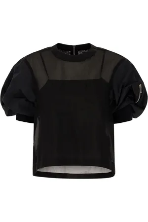 SACAI Tale bluse i bomuldsblanding