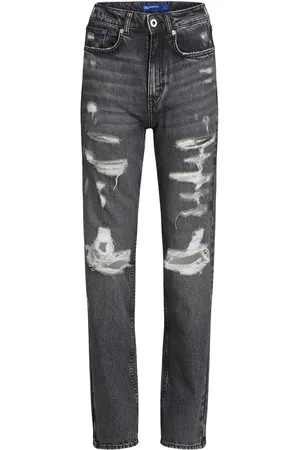 Karl Lagerfeld Jeans med lige pasform og slitageeffekt