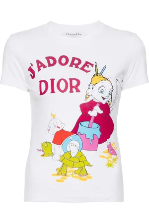 Dior Kortærmet T-shirt med grafisk tryk fra 2002