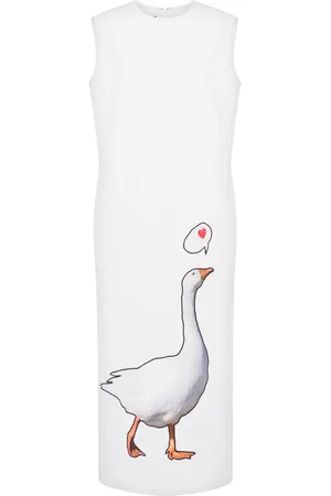 Moschino Mellemlang kjole med gåsemotiv