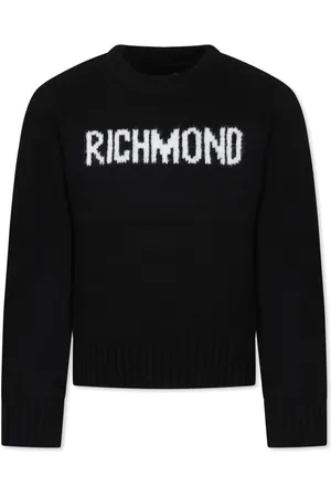 John Richmond Sweater med logo i jacquard