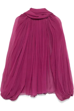 Atu Body Couture Silkebluse med tørklædedetalje