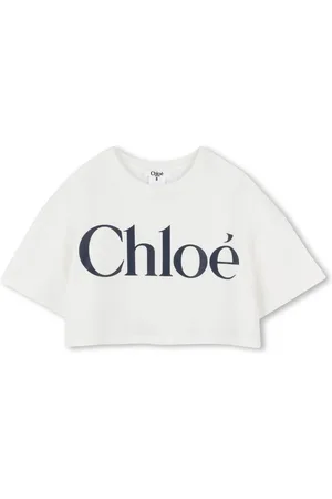 Chloé Cropped T-shirt med logotryk