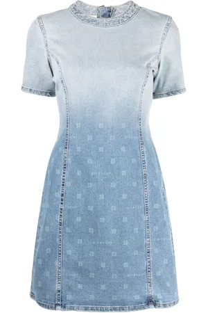Givenchy Kort kjole i denim med ombré-effekt