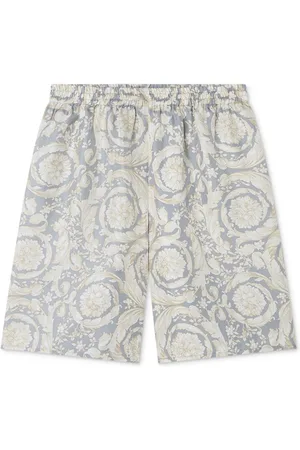 VERSACE Bermuda-shorts i silke med Barocco-tryk