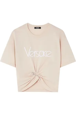 VERSACE Cropped T-shirt med sikkerhedsnål