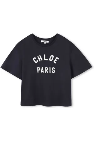 Chloé T-shirt med logobroderi