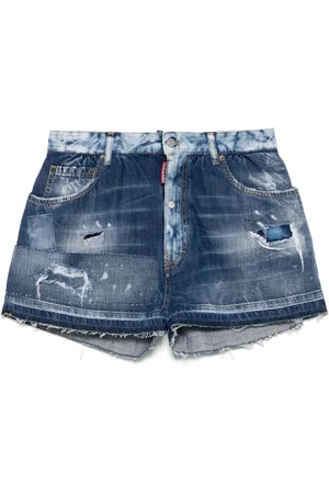Dsquared2 Shorts i denim med slitageeffekt