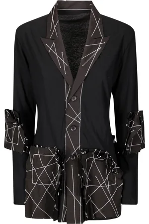 YOHJI YAMAMOTO Skjortejakke med geometrisk applikation