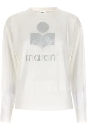 Marant Etoile Klowia T-shirt i hør med logotryk