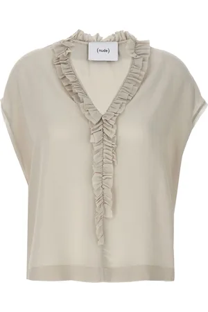NUDE Bluse med flæser