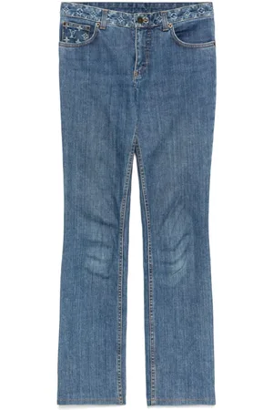 LOUIS VUITTON Lange Louis Vuitton bukser i denim med monogram fra 1990-00