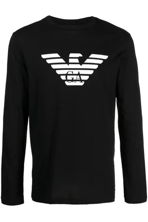 Emporio Armani Langærmet T-shirt med logo på brystet