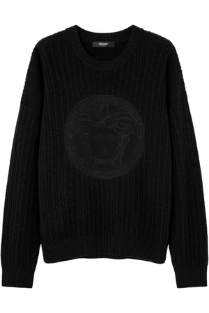 VERSACE Kabelstrikket sweater med Medusa-broderi