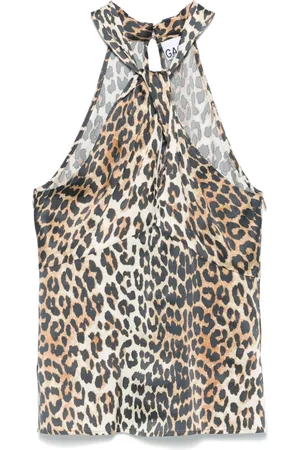 Ganni Leopardmønstret satin