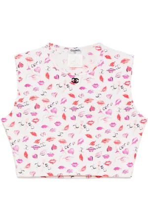 CHANEL 1995 cropped ærmeløs top i læbestift