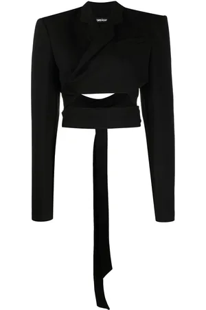 ANDREADAMO Cropped jakke med overlappende stropper