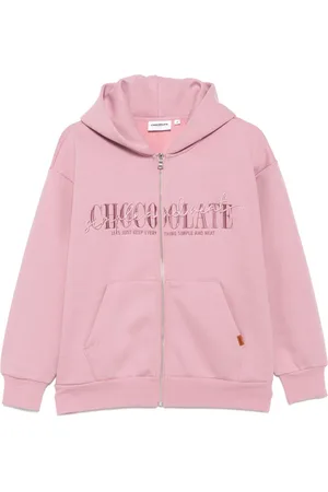 Chocoolate Hættetrøje med logo og lynlås