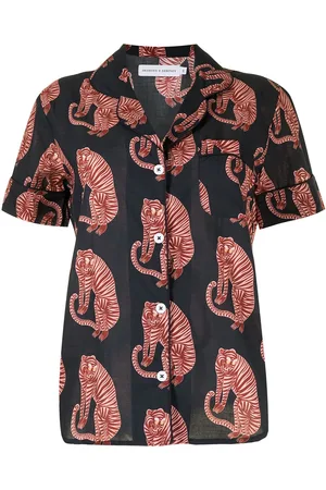 Desmond & Dempsey Pyjamassæt med tigertryk