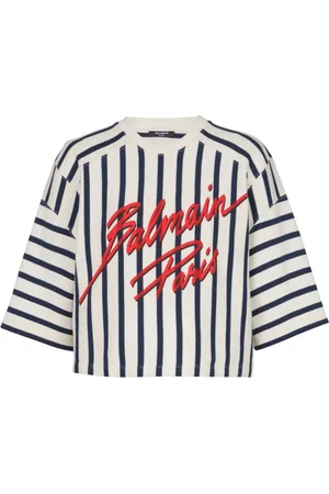 Balmain Baseball-T-shirt med striber