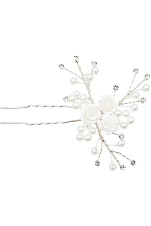 Tulleen Blooming Pearl Rose hår-broche
