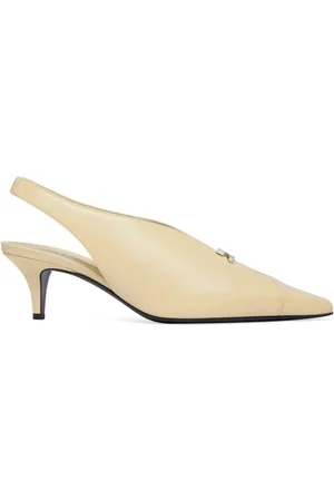 Courrèges Slingback-sko i læder med logoplade