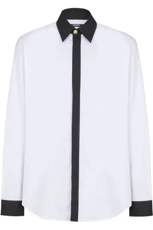Balmain Tofarvet poplin-skjorte