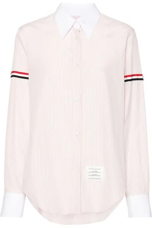 Thom Browne Stribet skjorte med kontrastkant