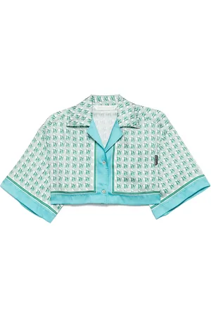 Palm Angels Cropped skjorte med monogramtryk